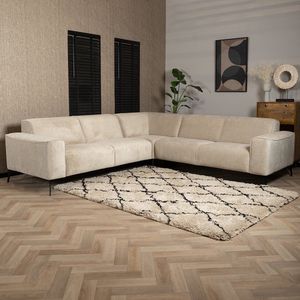 Bronx71 Scandinavische hoekbank Vegas taupe stof gemêleerd - Comfortabele en gezellige bank voor een avond met vrienden of familie