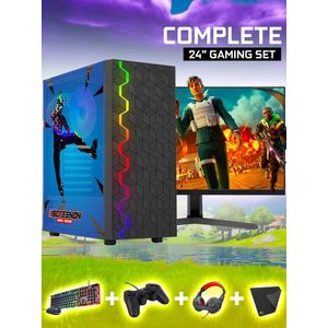 ScreenON - Game PC - Fortnite Edition Gaming Set - X103154 - V2 (GamePC.X103154 + 24 Inch Monitor + Toetsenbord + Muis + Controller)