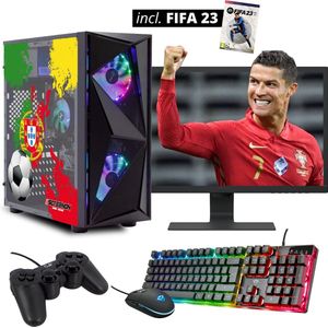 ScreenON - FIFA PT Gaming Set + FIFA 23 - FF23-V1106024 - (GamePC.FF23-V11060 + 24 Inch Monitor + Toetsenbord + Muis + Controller + FIFA 23)