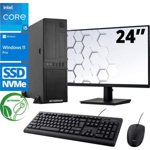 Intel Compleet PC SET | Intel Core i5 | 16 GB DDR4 | 1 TB SSD + 24 Inch Monitor + Muis + Toetsenbord | Windows 11 Pro + WiFi & Bluetooth