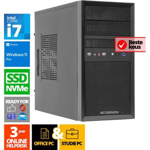 Intel Compleet PC | Intel Core i7 | 32 GB DDR4 | 1 TB SSD - NVMe | RTX 3050 | Windows 11 Pro + WiFi & Bluetooth