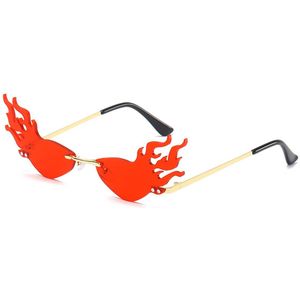 Vlammen zonnebril festival - snelle planga - UV400 - sunglasses - men - dames - rode lenzen