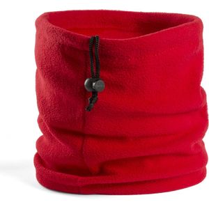Colsjaal - Muts - Nekwarmer - Sjaal - Winter - 2-in-1 - Dames - Heren - Fleece - rood