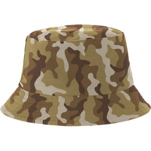 Bucket Hat - Vissershoedje - Hoedje - Heren - Dames - Camouflage - Leger - Army - Festival accessoires - Reversible - 58 cm - groen