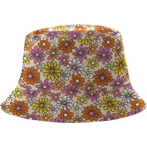 Bucket Hat - Vissershoedje - Hoedje - Heren - Dames - Flower - Bloemen - Bloemenprint - Festival accessoires - Reversible - 58 cm - multicolor