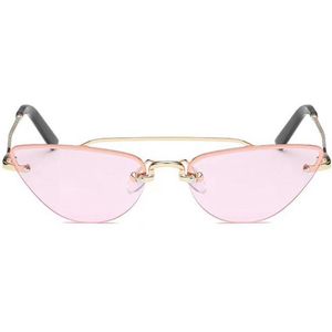 Freaky Glasses - Zonnebril Cat Eye - Festivalbril - Bril - Feest - Glasses - Heren - Dames - Unisex - Kunststof - Metaal - roze