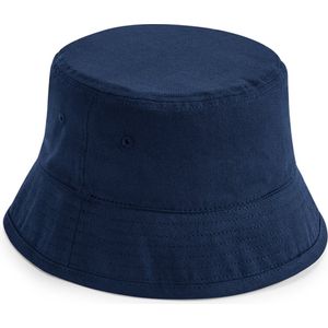 Beechfield - Bucket Hat - Vissershoedje - Hoed - Festival - Dames - Heren - 60 cm - L/XL - Organisch katoen - navy blauw