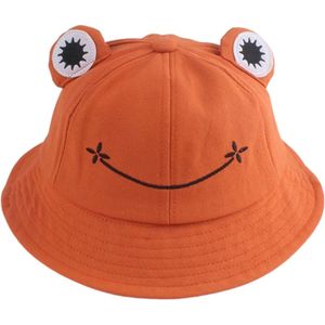 Vissershoedje kikker - Bucket Hat - Hoed - Festival - Volwassenen - Dames - Heren - Katoen - oranje