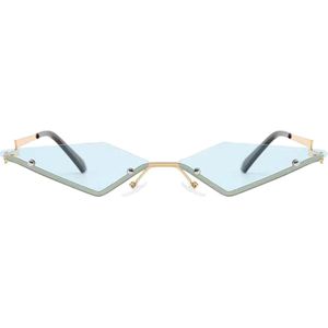 Freaky Glasses - Zonnebril triangle - Festivalbril - Bril - Feest - Glasses - Heren - Dames - Unisex - Kunststof - blauw