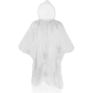 Wegwerp regenponcho - Regenjas - Regenkleding - Volwassenen - Dames - Heren - One-size - Polyetheen - wit