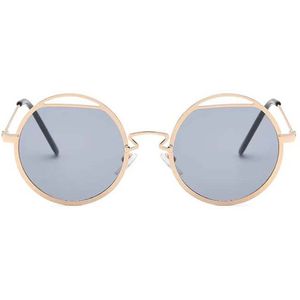 Freaky Glasses - Zonnebril rond - Festivalbril - Bril - Feest - Glasses - Heren - Dames - Unisex - Kunststof - goud - zwart