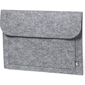 Laptophoes - Laptoptas - Sleeve - Met tablet vak - 37 x 26 cm - RPET Vilt - Voor 14"" laptop - grijs
