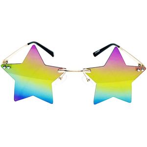 Freaky Glasses - Ster zonnebril - Festival rave bril - Heren - Dames - Regenboog spiegelglazen