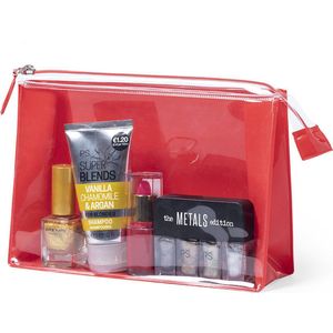 Transparante toilettas - Make up tasje - Etui - Dames - Heren - Rood