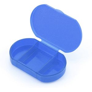 Pillendoosje - Pillendoos - Medicijndoosje - Klein - 3 vakken - blauw