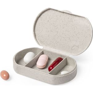 Pillendoosje bamboevezel - Pillendoos - Medicijndoosje - Duurzaam - 3 vakken - naturel