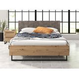 Tweepersoonsbed Saturn - Eiken - Zwart - 180x200 cm