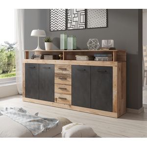 Dressoir Lavina - Grijs - Old wood - 190 cm