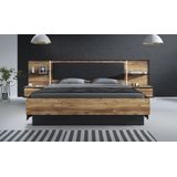 Tweepersoonsbed Jacob - Zwart - Eiken - 180x200 cm