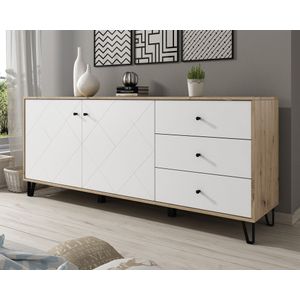 Dressoir Barlo - Wit - Eiken - 183 cm