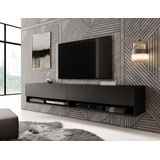 Meubella - TV-Meubel Asino - Mat Zwart - 180 cm