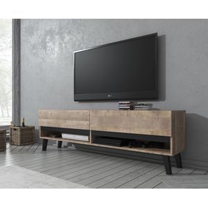 TV-Meubel Bari - Eiken - Zwart - 160 cm