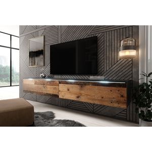 Meubella - TV-Meubel Dixon - Old wood - Antraciet - 180 cm