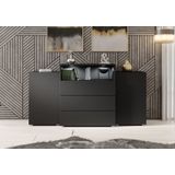 Meubella Dressoir Universal - Mat Zwart - 150 cm