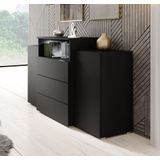 Meubella Dressoir Universal - Mat Zwart - 150 cm