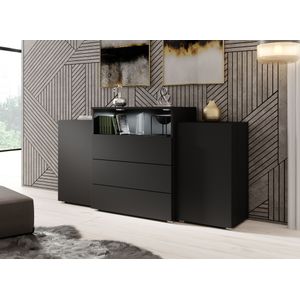 Meubella Dressoir Universal - Mat Zwart - 150 cm