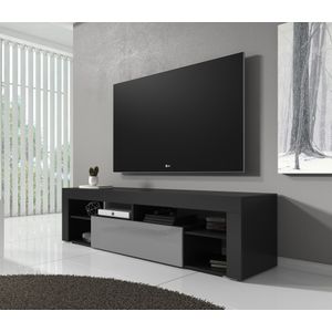 Meubella - TV-Meubel Fancy - Grijs - Zwart - 140 cm