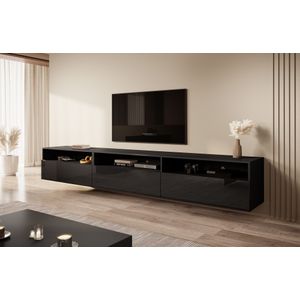 Meubella - TV-Meubel Antrix - Zwart - 270 cm