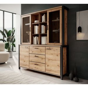 Meubella - Acapulco - Buffetkast - Eiken - Zwart