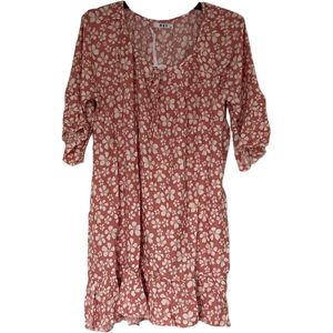 Fleurige Zomer Jurk / Dress | Zomerjurk | Bloemen Print | Rood - M