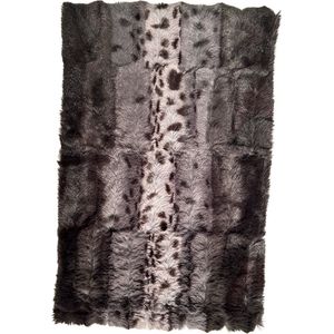 Fashionable Fleece Dames Sjaal / Thermo Scarf | Ronde Warme Sjaal - Tijger-Wit