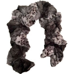 Fashionable Fleece Dames Sjaal / Thermo Scarf | Lange Warme Sjaal - Wit-Gestipt