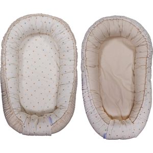 MamaLoes Babynest - 45 x 70 cm - Wasbaar - Omkeerbaar - Stippen