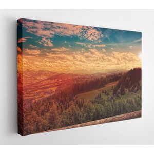Wolken daglicht boslandschap - Modern Art Canvas - Horizontaal - 592077 - 115*75 Horizontal