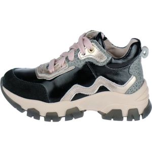 Twins - Aya - Sneakers - Zwart/Rose - Lakleer/Nubuck