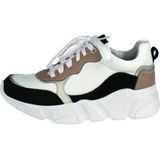 Twins - Evi Eerst - Sneakers - Wit/Zwart/Oud Roze - Leer/Nubuck