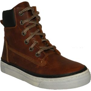 Trackstyle - Halfhoge Schoen - Cognac - Leder - Veters met Rits