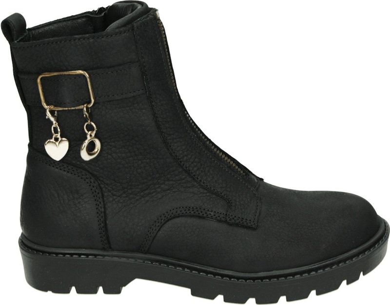 Twins - 324673 HANA - Half-Hoog - Zwart - Glad Leer - Rubber Zool