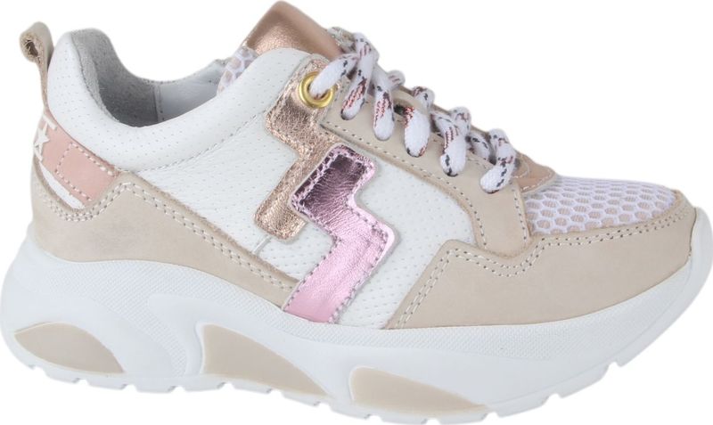 Twins - 325175-101W6 - Veterschoenen - Beige - Leer