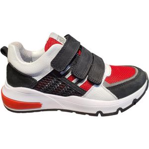 Trackstyle - Stijn Splin - Lage Sneaker - Rood/Zwart - Leder - Klittenband
