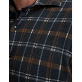 Vanguard - Geruit Overhemd - Donkerblauw - Polyester/Viscose/Elastaan