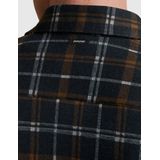 Vanguard - Geruit Overhemd - Donkerblauw - Polyester/Viscose/Elastaan