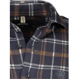 Vanguard - Geruit Overhemd - Donkerblauw - Polyester/Viscose/Elastaan