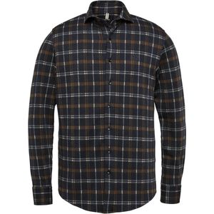 Vanguard - Geruit Overhemd - Donkerblauw - Polyester/Viscose/Elastaan