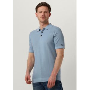 Cast Iron - Polo - Blauw - Effen - Korte Mouw - Slim Fit