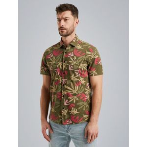 PME Legend - Casual Overhemd - Lichtbruin - Katoen - Bloemenpatroon